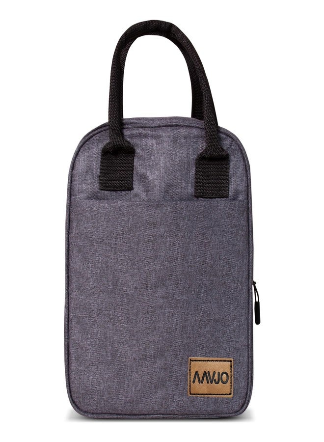 Aavjo Travel Insulated Lunch Tiffin Storage Bag | Bottle Compartment | Easy Carry for Men Women School Office Picnic | Lunch Box Holder | Spacious Lightweight | Grey Tasty Logo - Image 2